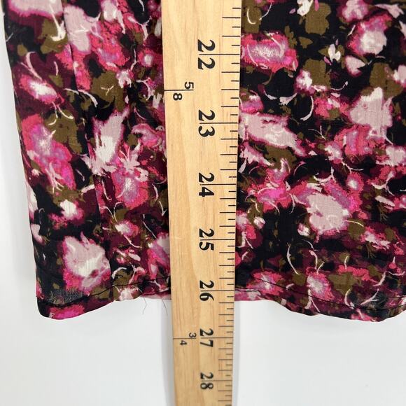 Halogen Blouse Sz M Floral Twist Front Surplice Top Y2K Stretch Workwear Chic - Picture 8 of 8